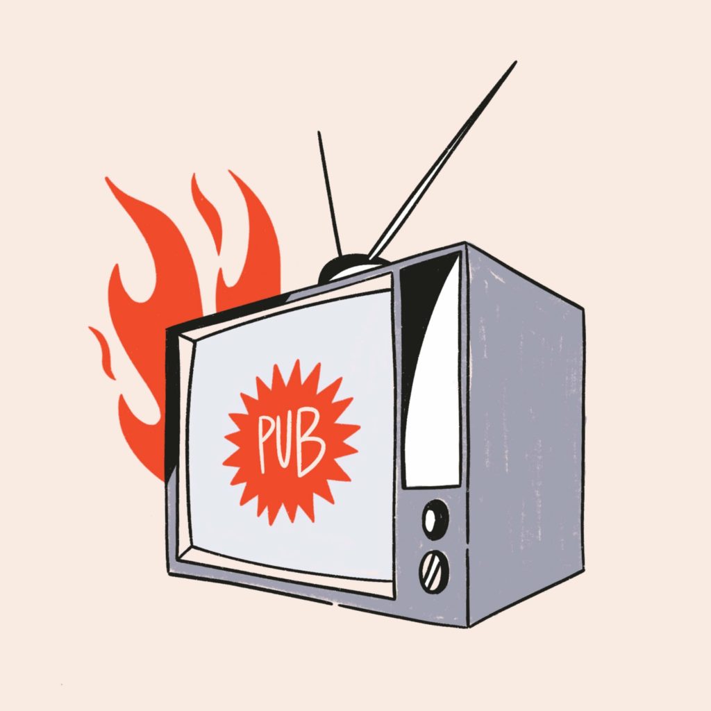 Image d'une télévision en feu